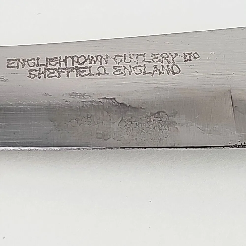 Sheffield English Stainless Deer Horn Style Steak Knife 4.50 in Blade Set of 2